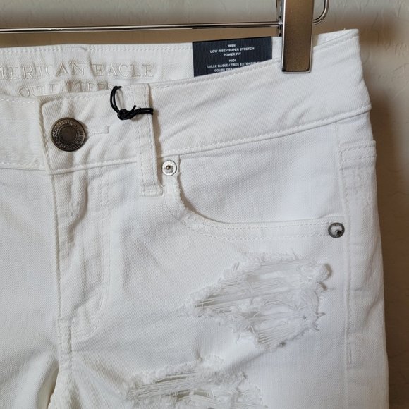 American Eagle Outfitters Midi Low Rise Super Stretch Denim Jean Shorts - Picture 5 of 16